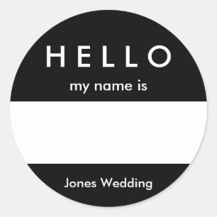 Hello Name Tag Sticker Customize Color and Message