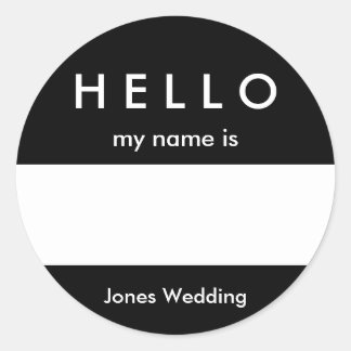 Hello Name Tag Sticker Customize Color and Message