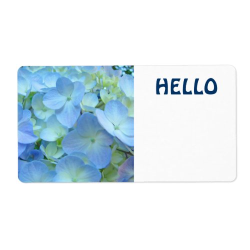 HELLO Name Tags stickers Blue Floral custom