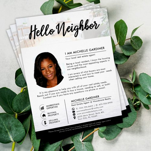 Hello Neighbor Real Estate Agent Introduction Flyer