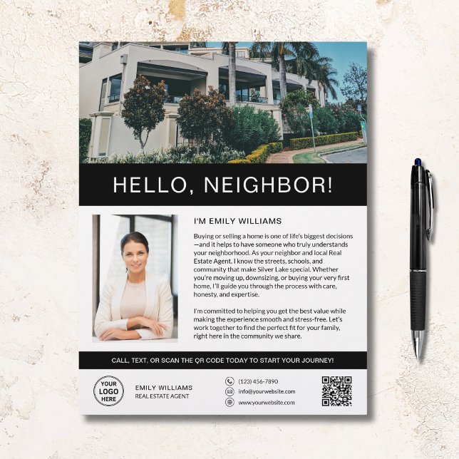 Hello Neighbor Real Estate Marketing Flyer (Hello Neighbor Real Estate Marketing Flyer)
