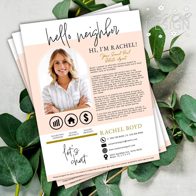 Hello Neighbor Realtor Agent Introduction Letter Flyer (Creator Uploaded)