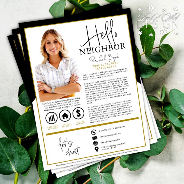 Hello Neighbor Realtor Agent Introduction Letter Flyer (Creator Uploaded)