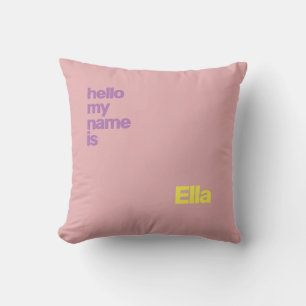 Hello new baby girl pink Personalized New  Throw Pillow