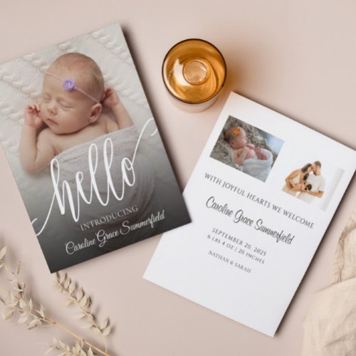 Hello New Baby Photo Script  Birth Announcement