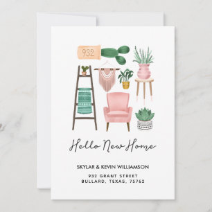 Hello New Home Potted Plants & Furniture Moving Announcement