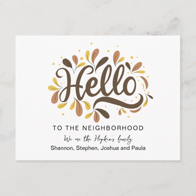 Hello new Neighbor Card Family Introduction (Front)