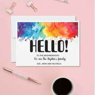 Hello New to the Neighborhood new address Invitation