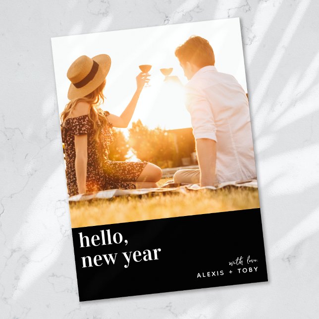Hello New Year Photo Holiday Card (Creator Uploaded)