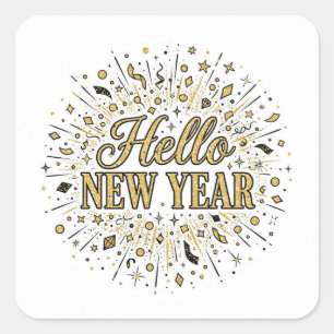 Hello New Year Sticker