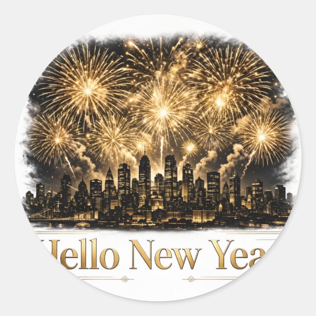 Hello New Year Sticker (Front)