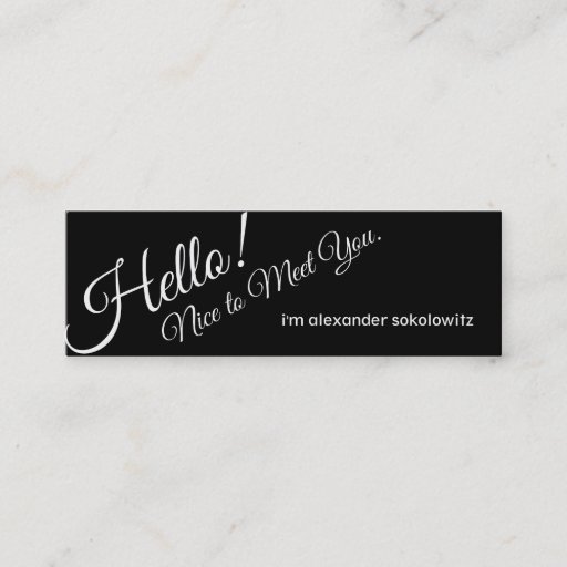 Customizable Hello! Nice to Meet You! Profile Business Card