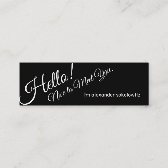 Hello! Nice to Meet You! Profile Business Card (Front)