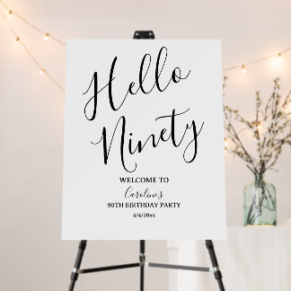 Hello Ninety 90th Birthday Party Welcome Sign