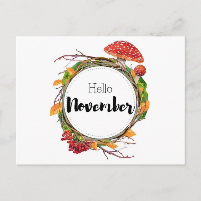 Hello November Postcard (Front)