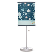 Hello Ocean Octopus and Fish Nautical Blue Kid Table Lamp (Left)