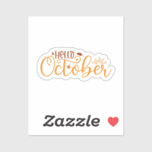 Hello October Sticker