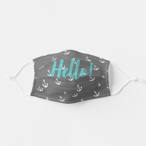 Hello or your text  Anchor Pattern Face Mask