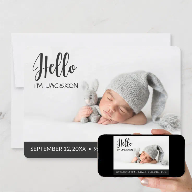 Hello Overlay Baby Boy Photo Modern Dark Grey Announcement Rfccba0cdd47b499297fbe887729628a6 Riouy 736.webp