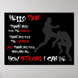 "Hello Pain" - MMA Inspirational Poster
