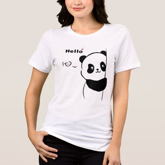 Hello Panda Love Tri-Blend Shirt (Front)