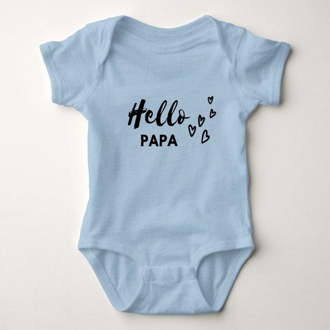 Hello PAPA   Baby Bodysuit (Front)