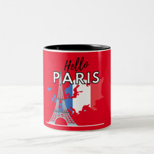 Hello Paris Two-Tone Coffee Mug