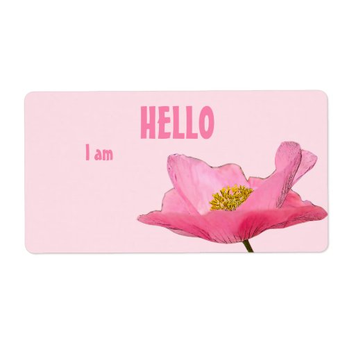 Hello Party Paper Label Name Tag Pink Poppy Corner