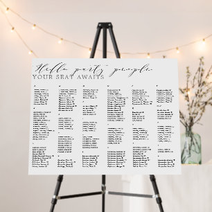 Hello Party People Wedding Alphabetic Seating Char Foam Board
