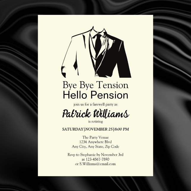 Hello Pension Formal Corporate Men's Retirement  Invitation (Creator Uploaded)