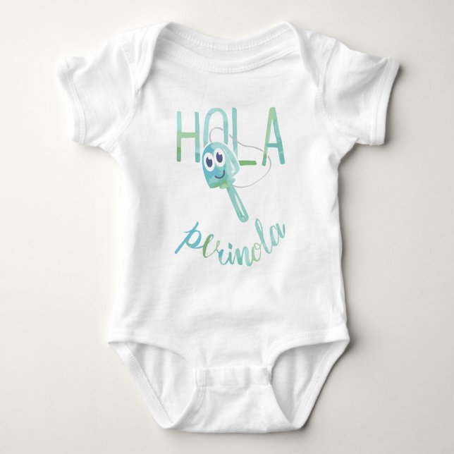 Hello Perinola Watercolor Venezuelan Phrases Baby Bodysuit (Front)