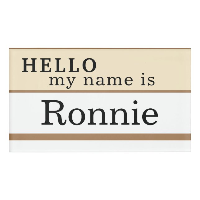 Hello Personalize name tag (Front)