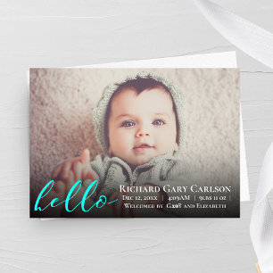 Hello Photo Baby Birth Announcement