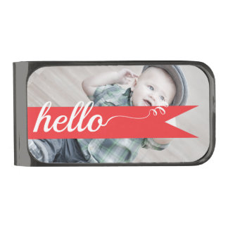 Hello Photo Gifts Gunmetal Finish Money Clip