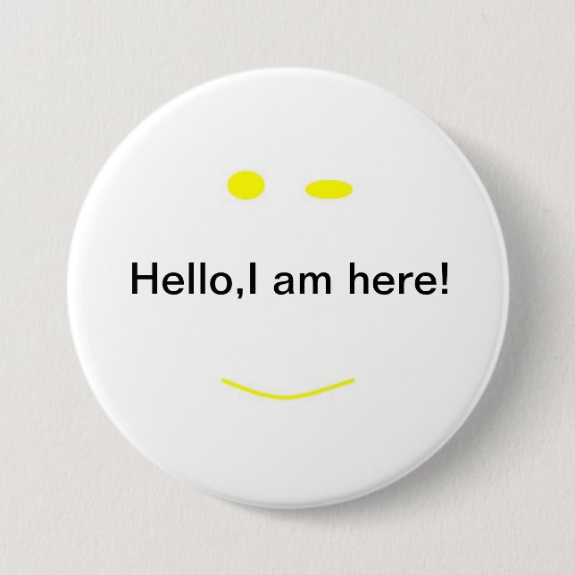 hello pinback button (Front)