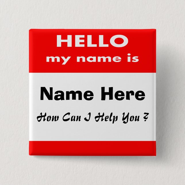 Hello Pinback Button (Front)