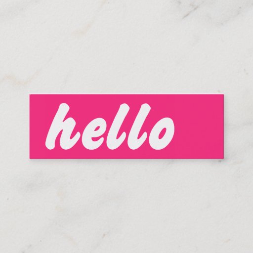 Customizable Hello Pink Business Card Template