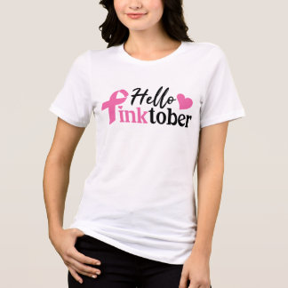 Hello Pinktober Breast Cancer Awareness Month Tri-Blend Shirt