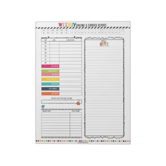 Hello Planner: Weekly Income & Expense Ledger Notepad