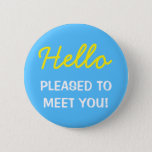 [ Thumbnail: "Hello" "Pleased to Meet You!" Button ]