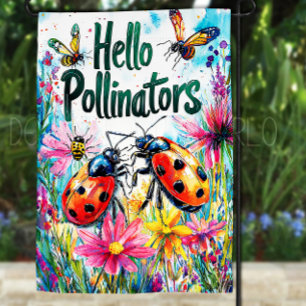 Hello Pollinators Garden Flag