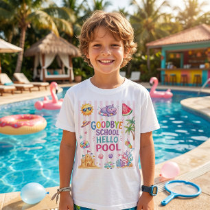 Hello Pool Party Stripes T-Shirt 
