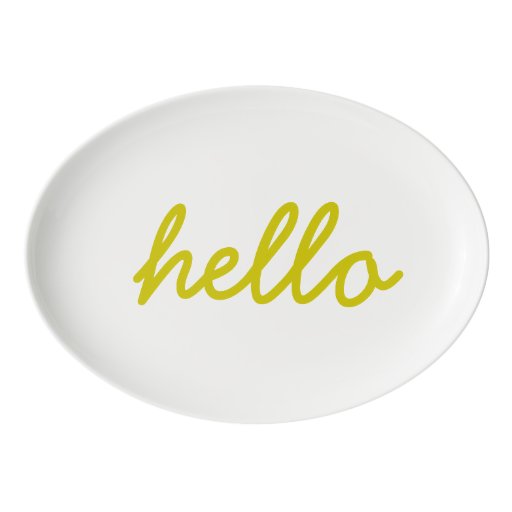 Hello Porcelain Plate (Yellow) Porcelain Serving Platter | Zazzle