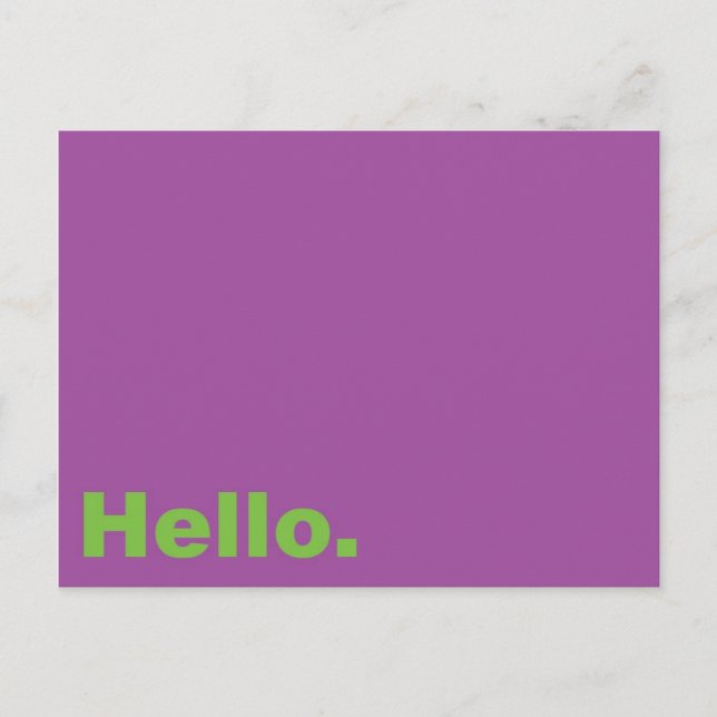 Hello. Postcard (Front)