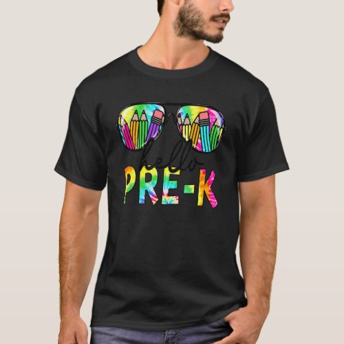Hello Pre K Glasses Back To School First Day Teach T_Shirt