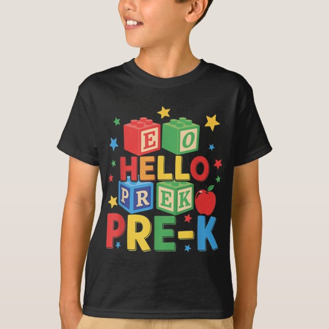 Hello Pre-k _ Happy First Day Of Back To School Cu T-Shirt (Front)