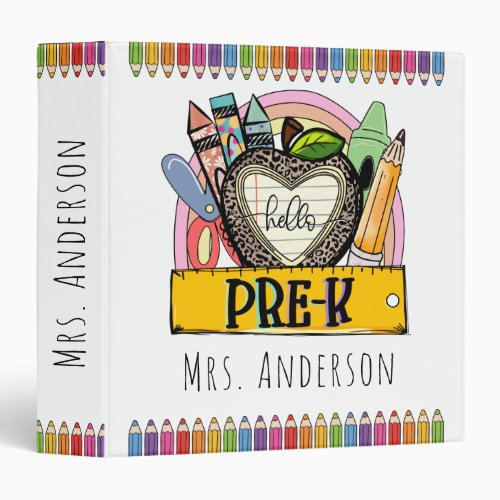 Hello Pre_k Pre k Classroom 3 Ring Binder