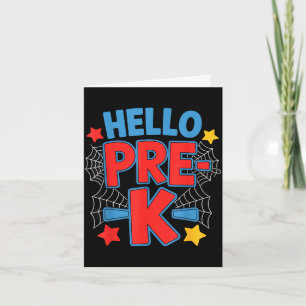Hello pre-k preschool squad spider back to school card