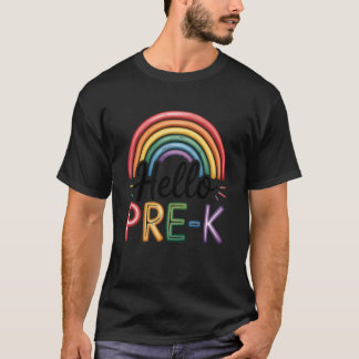 Hello Pre-K Rainbow Back To School Teacher Student T-Shirt