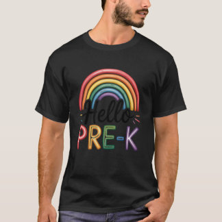 Hello Pre-K Rainbow Back To School Teacher Student T-Shirt